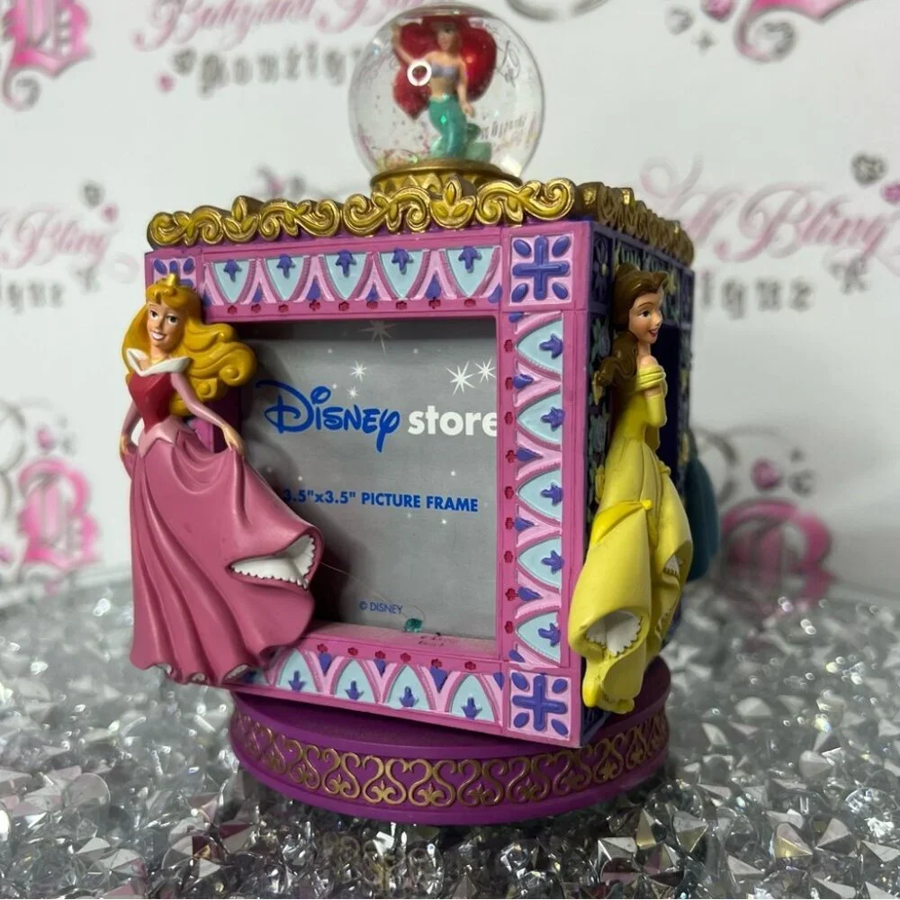 Disney Store picture frame spinable princesses rare Princess Picture Frame globe